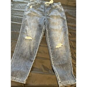Aerie American Eagle 90s  Boyfriend Distressed Light Drawstring Elastic Waist M